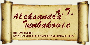 Aleksandra Tumbaković vizit kartica
